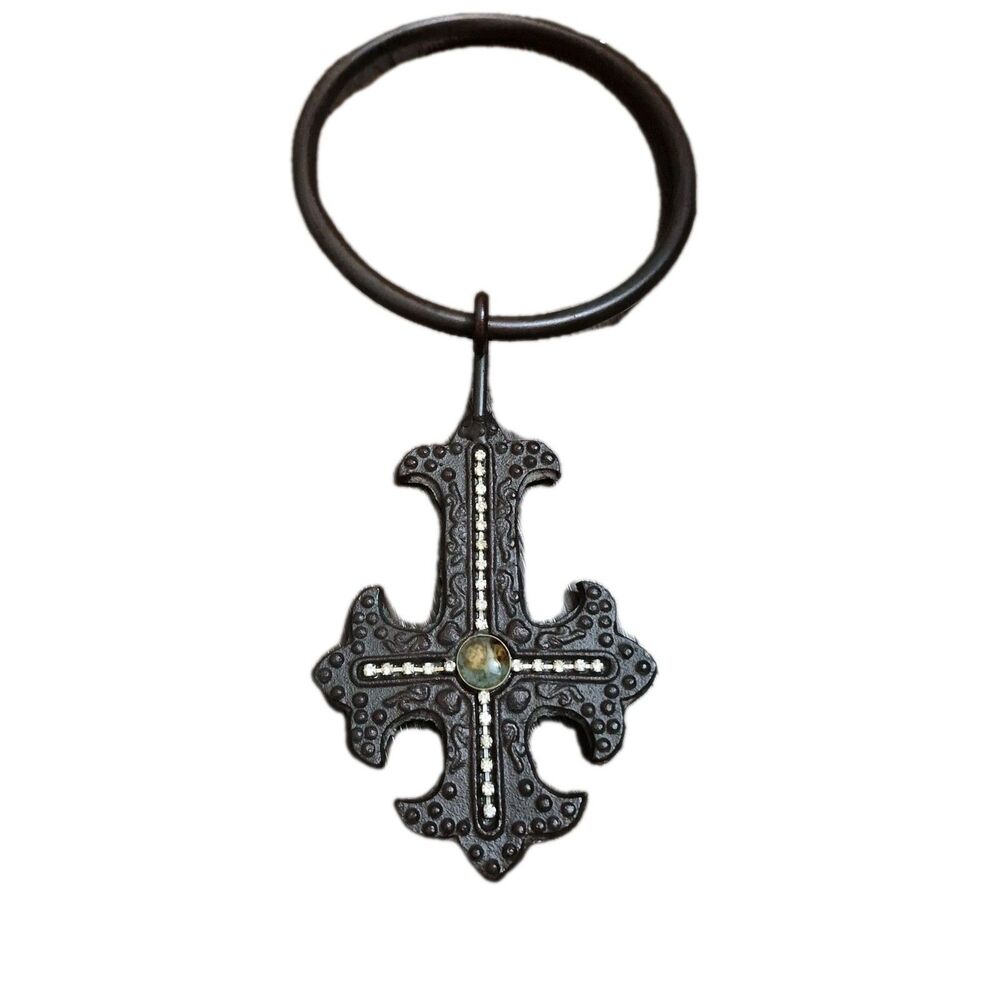 Cast Iron Rustic 6 Inch Towel Ring Cross Gothic Bathroom Decor